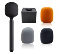 Wireless Interview Microphone Adapter for DJI RODE Microphone Handheld for Lavalier Mics Adapter for Vlogging Podcast Reports TP20 Interview Micro Handle with Cover Foam for Most Wireless Mic Black