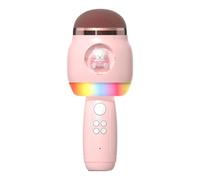 Wireless Karaoke Microphones, Wireless Microphone for Singing | Cartoon Wireless Microphone with LED Lights for Singing | Portable Singing Supplies for Home & Outdoor