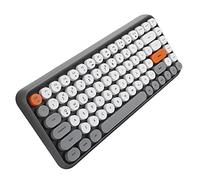 Wireless Keyboard 84 Keys Retro Round Keycap Gaming Office Supplies 308I 10 Meters Classic Trend for Both Gaming and Office Comfortable Colorful (Gray)