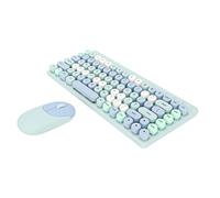 Wireless Keyboard and Mouse, 86 Keys, Wide Compatibility, Stylish Colorful Keyboard and Mouse, 2.4GHz Wireless for PC (Blue)