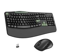 Wireless Keyboard and Mouse Combo, 2.4G Ergonomic Wave Keys(AvocadoGreen) | Full Size Keyboard with 6 Multimedia Keys, Ergonomic Keyboard with Wrist Rest, 3-Level DPI Silent Mouse for Windows/Laptop/PC