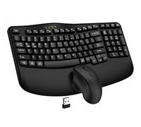 Wireless Keyboard and Mouse Combo, 2.4G Wave Keys Ergonomic Keyboard with Wrist Rest and 3 Level DPI Advanced Wireless Ergonomic Mouse, Natural Typing for Windows, Mac OS Desktop Laptop/PC