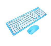 Wireless Keyboard and Mouse Combo, 96 Key Fade Resistant Keyboard, 10M Transmission Distance, with Antislip Pad, 2.4G Slim Keyboard Mouse Set for Computer, Laptop(Blue)