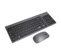 Wireless Keyboard and Mouse Combo, Battery Powered 2.4G Wireless Ultra-thin Silent USB Adapter for Work (Dark Gray)
