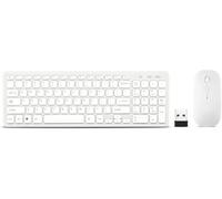 Wireless Keyboard and Mouse Combo, Compact Quiet Wireless Keyboard and Mouse Set 2.4G Ultra-Thin Sleek Design for Windows, Computer, Desktop, PC, Notebook, Laptop (White)