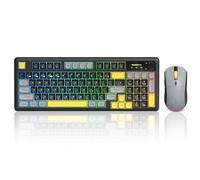 Wireless Keyboard and Mouse Combo Creamy with Number Pad for Desktop Mac iPad Bluetooth/2.4ghz/Wired Rechargeable Light up RGB Quiet Compatible with PC Laptop Tablet (Black)