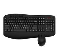 Wireless Keyboard and Mouse Combo, EDJO 2.4G Full-Sized Ergonomic Computer Keyboard with Wrist Rest and 3 Level DPI Adjustable Wireless Mouse for Windows, Mac OS Desktop/Laptop/PC（Classic Black）