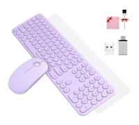 Wireless Keyboard and Mouse Combo for Computer/Laptop/Windows/Mac/Tablet, 2.4G Mobility, Tangle-Free, Full Size, Ultra Thin, Quiet, with USB Receiver, Nice Key