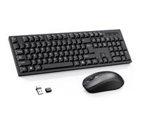 Wireless Keyboard and Mouse Combo-Full Size QWERTY Layout 2.4G Stereo Keycap Ergonomically Designed for Laptop,PC,Notebook,Windows,Computer Wired Numeric keypad,with USB-A&USB-C 2-in-1 Receiver