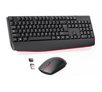 Wireless Keyboard and Mouse Combo-Full Size QWERTY Layout 2.4G Stereo Keycap Ergonomically Designed Mechanical Keyboard Set for Windows, PC,Laptop, Notebook,Computer with USB-A&USB-C 2-in-1 Receiver