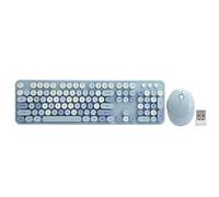 Wireless Keyboard and Mouse Combo, Jelly Comb 2.4G Slim Compact Quiet Small Keyboard with Automatic Power Saving Technology for Windows, Laptop, PC Multimedia Buttons & Adjustable Bracket(blue)