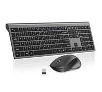 Wireless Keyboard and Mouse Combo Silent for Office and Home - Black & Gray