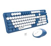 Wireless Keyboard and Mouse Combo - Wireless 2.4 GHz USB Receiver Plug and Play, 98 Keys Full-Sized Round Keycap for Windows, Computer, Desktop, PC, Notebook, Laptop