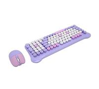 Wireless Keyboard and Mouse Set, Auto Sleep Mixed Color Keyboard and Mouse Energy Saving Cute 2.4G Connectivity for Windows 98 7 8 10 11 2000 (Purple)