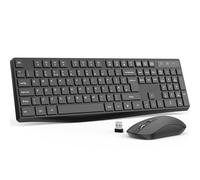Wireless Keyboard and Mouse Set, Full Size Keyboard Ergonomic, 2 Blacks