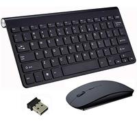 Wireless Keyboard and Mouse Set,Portable 2.4G Keyboard and Mouse Combo,Wireless Keyboard and DPI Adjustable Mouse for Windows,Surface,Android Smart TV-UK Layout (Black)