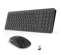 Wireless Keyboard and Mouse Set, Wireless USB Mouse and Compact Computer Keyboards Combo, QWERTY UK Layout for HP/Lenovo Laptop and Mac-Silver