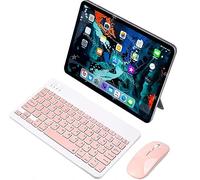 Wireless Keyboard and Mouse, Ultra-Slim Rechargeable Bluetooth Keyboard Mouse Combo,Cute Small Portable Compact Bluetooth Keyboard and Mouse Combo for iPad Tablet iPhone Smartphone Android Windows iOS
