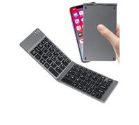 Wireless Keyboard Foldable Bluetooth Keyboard Slim Small Quiet Portable Compact Handheld Full Size Pocket Travel Folding Keyboard for PC Laptop Computer Phone Samsung Android Tablet iPhone iPad Mac