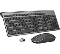 Wireless Keyboard Mouse, 2.4G Thin Wireless Computer Keyboard and Mouse, Ergonomic,Compact, Full Size Perfect (Black Gray) ...