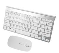 Wireless Keyboard Mouse Combo, 78-key ABS Set, Silver, Quiet | Plug and Play USB Receiver, Low Noise Clicks and Fast Response for Business Travel or Everyday Use