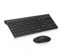 Wireless Keyboard Mouse Combo, cimetech 2.4G Ultra-Thin Keyboard and Mouse Set with Sleek Ergonomic Silent Design & Stable Connection for Windows PC Laptop Computer (QWERTY UK Layout, Black)