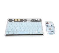 Wireless Keyboard Mouse Combo, Convenient 3 Connection Mode Keyboard Mouse Combo for Tablet (Blue)