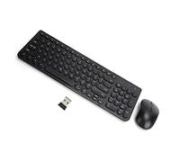 Wireless Keyboard Mouse Combo, Silent Ergonomic Keyboard Mouse Set, Plug-and-Play USB Receiver, with Round Keycap, Silent Micro Switch, Suitable for Library, Cafe Double the comfort
