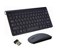 Wireless Keyboard & Mouse, Portable Wireless Keyboards and Mouse Combo 2.4G Full-size Quiet DPI Adjustable Mouse for Windows, Mac OS, Laptop Smart TV-UK Layout (Black)
