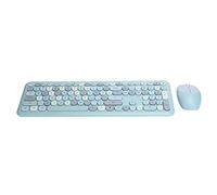 Wireless Keyboard Mouse Set 2.4G Keyboard Mouse, with Multi-Media Button, Plug & Play, for XP (666 Blue Mixed Color Wireless Set)