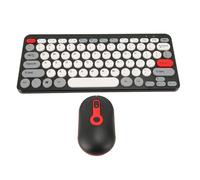Wireless Keyboard Mouse Set, Mute High Sensitivity Ergonomic Cute Wireless Keyboard Mouse Combo Multifunctional for OS X Desktop (Black)