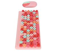 Wireless Keyboard, Universal Portable Keyboard Mouse Combo Wireless 86 Keys Cute Colorful Appearance Multimedia Buttons Light Quiet 2.4G Keyboard Mouse for PC (Pink Theme)