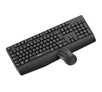 Wireless Keyboard with Mouse Ergonomic Set - Bluetooth 5.0 & 2.4GHz USB for 2 Devices - German QWERTZ Layout for Windows PC, MacBook, iMac & Laptops - Black