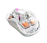 Wireless Laptop , Wireless with Lights - Transparent Tri-Mode with RGB Light, Functional Learning Game, with Silent Click for Study Room,