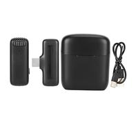 Wireless Lavalier Lapel Microphone Noise Canceling Auto Sync Plug and Play Auto Pairing Wireless Clip On Microphone for Interviews Podcasts Live Streaming Smartphones Tablets