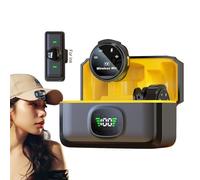 Wireless Lavalier Mic - Magnetic Wireless Lapel Mic 50m Transmission,Intelligent Noise Cancellation Lapel Mic, Clip-On Type, 8H Battery Life for Camera, Smartphone