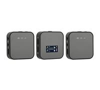 Wireless Lavalier Microphone, 1 Receiver Real-time Omnidirectional Monitoring Dual Signal Output Handheld Clip-on Microphone for Phone Vlogging