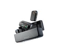 Wireless Lavalier Microphone (2 TX + 1 RX + Charging Case), Intelligent Noise Reduction, 24-bit/48kHz Sampling Rate, 820 ft.(250m) Range, Mini Bluetooth Mic for iPhone/Android/Ipad/PC/Camera