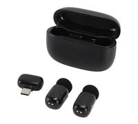 Wireless Lavalier Microphone, Cordless Omnidirectional Condenser Recording Mic, Noise Cancelling Portable Lapel Mic for Interview, Podcast, Vlog, Streaming
