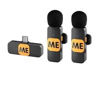 Wireless Lavalier Microphone for Android Phone Plug Play USB-C Microphones Mini Noise Cancellation Cordless Clip on Lapel Mic for Video Recording Interview Vlogging YouTube Live Streaming ME MIC-S20