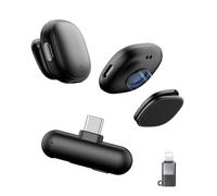 Wireless Lavalier Microphone for iPhone,AI Noise Cancelling,Lapel Mics with USB-C/Lightning Plug,Magnetic Mic,40H Battery Life for iPhone17/16/15/Android/PC/Tablet,Case for Stream,Vlog,TikTok,YouTube