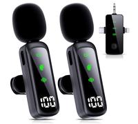 Wireless Lavalier Microphone for iPhone Android Computer PC Mini Microphone for Live Streaming Video Recording Interviews Outdoor or Indoor YouTube TikTok Vlog