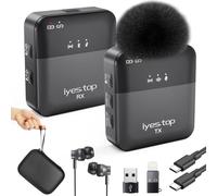 Wireless Lavalier Microphone for iPhone, Android Phone, Camera with Real-Time/Audience Monitoring, Audio Ducking, Accompaniment, Reverb, Mute, Noise Cancellation - Mini Clip-on Lapel Bluetooth Mic