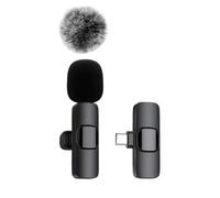 Wireless Lavalier Microphone for iPhone Android, X1 Type-C Mini Lapel Microphones for Gameing Video Recording/LiveStream/YouTube/Online Meeting/TikTok (Black)