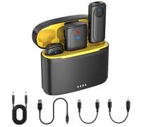 Wireless Lavalier Microphone for Iphone Ipad Android Camera, Mini Microphone for Iphone with Charging Case and Noise Reduction, Wireless Microphones for Interview Podcast Vlogging Live Streaming