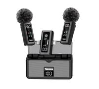 Wireless Lavalier Microphone for iPhone iPad Android, Lightning & USB C Microphone for iPhone 16 15, 24H Charging Case, Noise Cancellation iphone Lapel Microphone for Video Recording, Vlogging