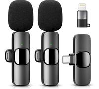 Wireless Lavalier Microphone for iPhone - iPad, Android Phone, Mini Lapel Mic with Noise Reduction and Crystal Sound for Video Recording, Vlogging, TikTok, YouTube