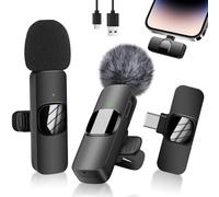 Wireless Lavalier Microphone for iPhone iPad, Lavalier Microphone Wireless, Wireless Microphones, Lavalier Microphone Wireless for iPhone/iOS/Android/PC/Laptop, Video Recording/LiveStream//TikTok