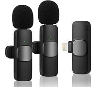 Wireless Lavalier Microphone for iPhone iPad, Plug-Play Wireless Mic for Recording, Live Stream, YouTube, TikTok, Facebook, Noise Reduction Auto-Sync