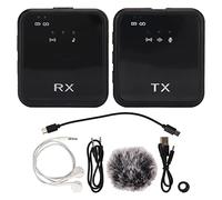 Wireless Lavalier Microphone, High Sensitivity Capacitive Mic, Led Display, Noise Reduction, Two Way Wireless Clip On Microphone for Outdoor Live Recording (1-to-1)